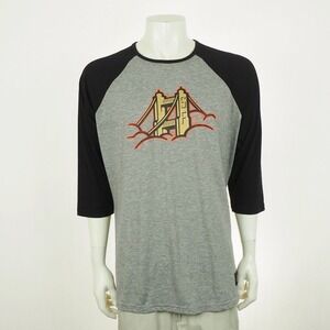Baseballism San Francisco Giants Tee Shirt Mens XL Gray Retro Raglan 3/4-Sleeve